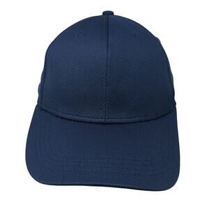 Athletic Works Fitted Hat Blue Medium Solid Vent Holes Stretch Blank